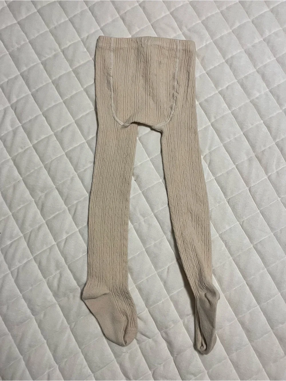 Little Stocking co. Cream textured girls tights size 3-4 years
